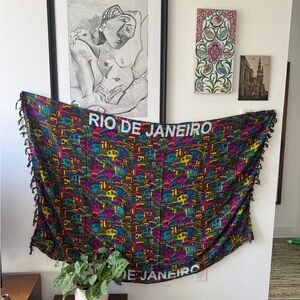 Rio de Janeiro Colorful Favela Wall Tapestry - Multicolor